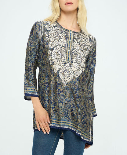 Artisan Made Embroidered Midnight Desert Tunic