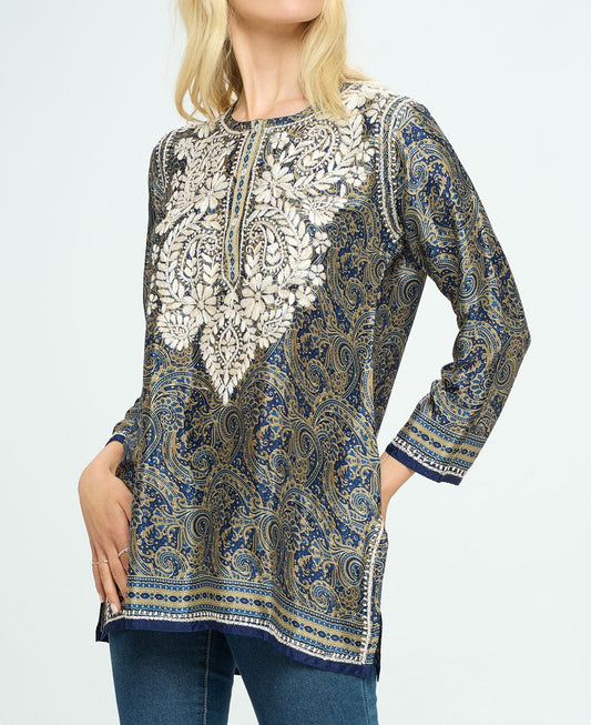Artisan Made Embroidered Midnight Desert Tunic